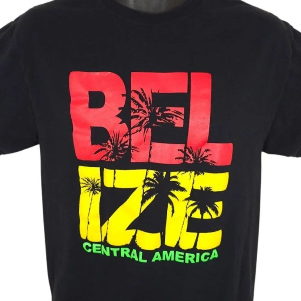 Belize T Shirt Mens Size Medium Black Central America Travel Destination Tee